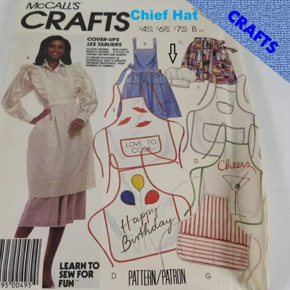 McCalls 3424 Sewing Pattern Apron & chief hat EASY complete